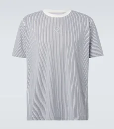 x On striped T-shirt x On striped T-shirt