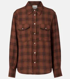 Yalisa plaid cotton flannel shirt