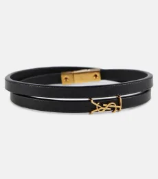 YSL logo leather bracelet YSL logo leather bracelet