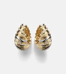 Yvonne LÃon Berlingot 9kt white and yellow gold earrings with diamonds Yvonne LÃon Berlingot 9kt white and yellow gold earrings with diamonds