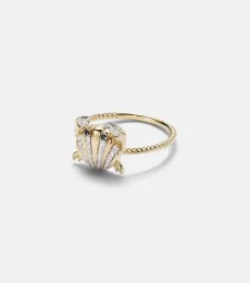 Yvonne LÃon Crabe Coquillage Mini 9kt gold ring with diamonds Yvonne LÃon Crabe Coquillage Mini 9kt gold ring with diamonds