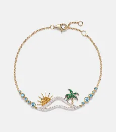 Yvonne LÃon La Plage 9kt gold bracelet with diamonds and gemstones Yvonne LÃon La Plage 9kt gold bracelet with diamonds and gemstones