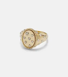 Yvonne LÃon Plumetis 9kt gold ring with diamonds Yvonne LÃon Plumetis 9kt gold ring with diamonds