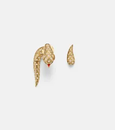 Yvonne LÃon Python 9kt gold earrings with diamonds and spinels Yvonne LÃon Python 9kt gold earrings with diamonds and spinels