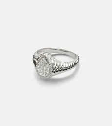 Yvonne Léon Anillo de oro blanco de 9 ct con diamantes