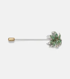 Yvonne Léon Broche Palmier en or 9 ct, tsavorites et diamants
