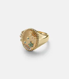 Yvonne Léon La Plage 9kt gold ring with gemstones Yvonne Léon La Plage 9kt gold ring with gemstones