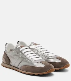 Zapatillas de piel metalizada con cuentas Monili Zapatillas de piel metalizada con cuentas Monili