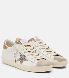 Zapatillas Super-Star de piel con glitter Zapatillas Super-Star de piel con glitter