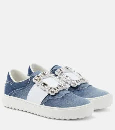 Zapatillas Very Vivier de denim con flecos Zapatillas Very Vivier de denim con flecos