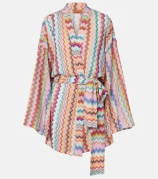 Zigzag oversized lamà wrap cardigan Zigzag oversized lamà wrap cardigan