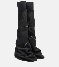 Zipper-detail over-the-knee boots