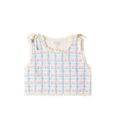 Zora knitted floral cotton-blend vest Zora knitted floral cotton-blend vest