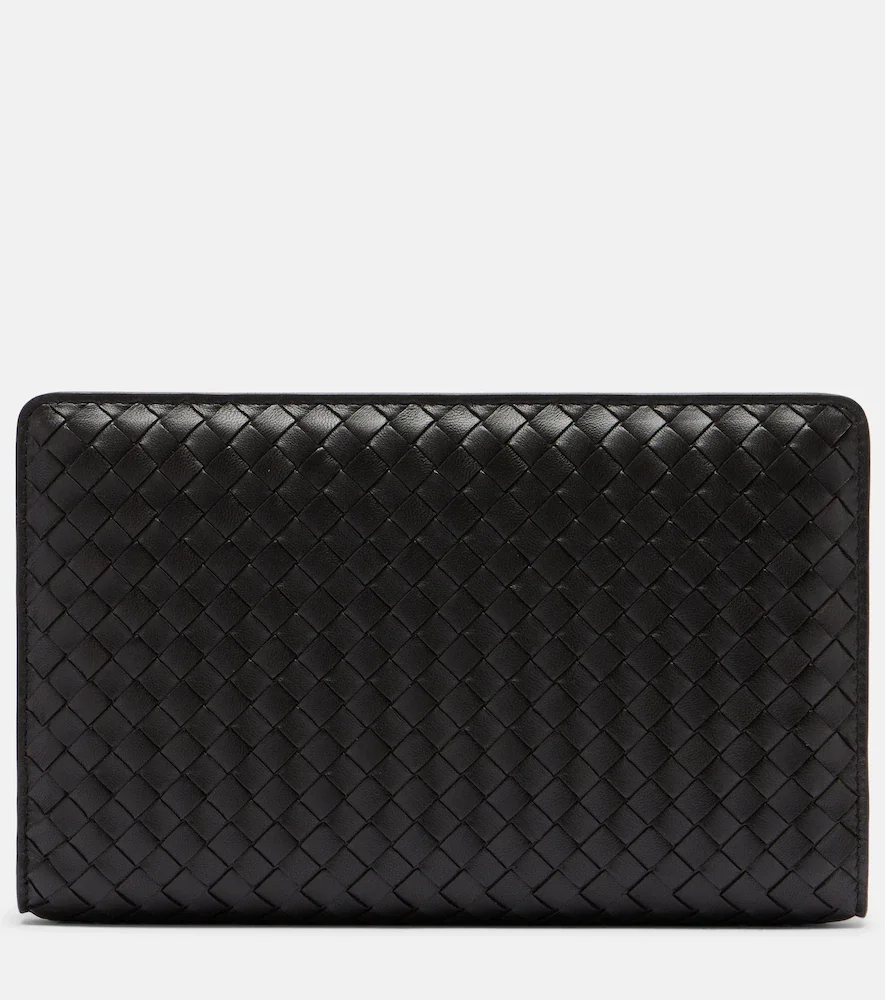Agenda Intrecciato leather clutch