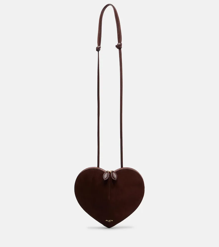 AlaÃa Le CÅur Small leather and suede shoulder bag