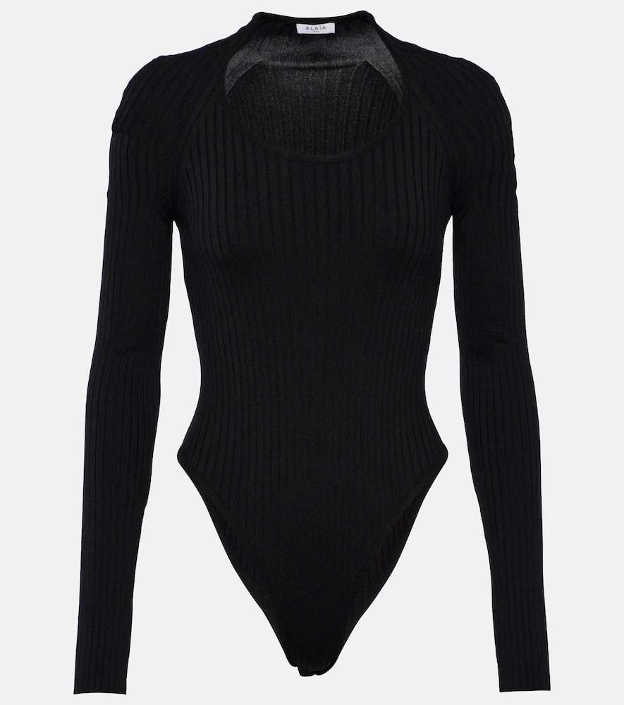 AlaÃa Ribbed-knit bodysuit