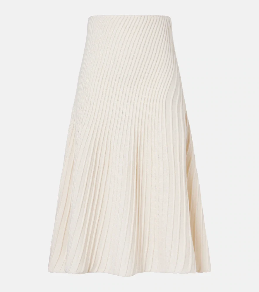 Alaïa Jupe midi en laine et cachemire