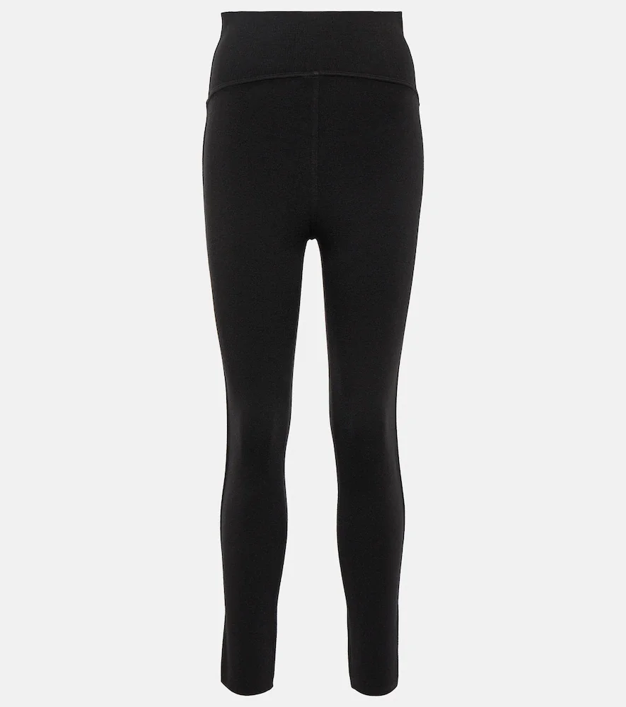 Alaïa Leggings en mezcla de lana con tiro alto