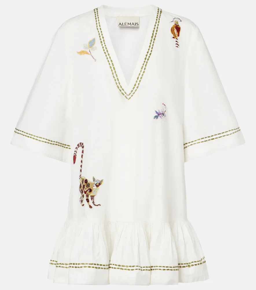 AlÃmais Camelia embroidered cotton minidress