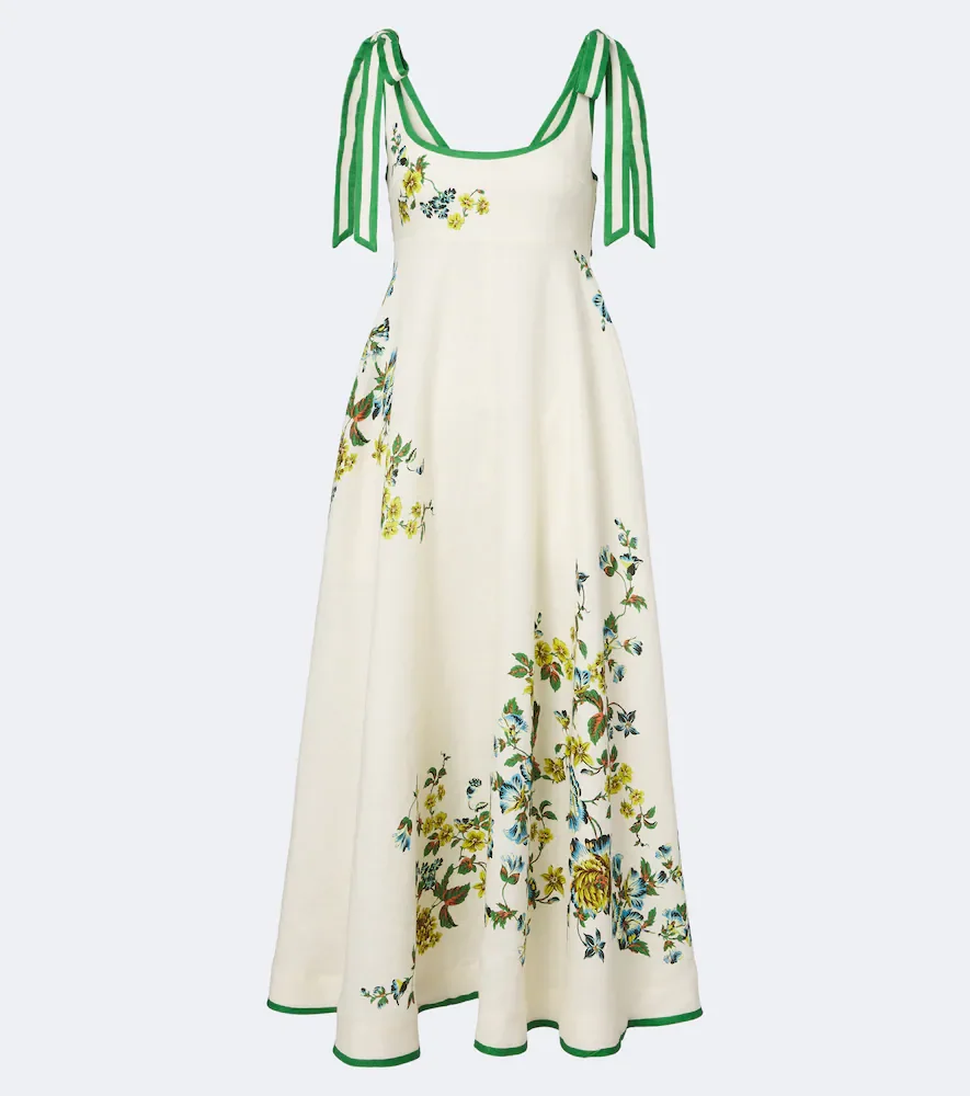 Alémais Phyllis floral linen maxi dress
