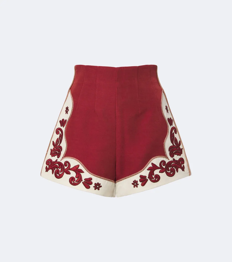 Alémais Short Duke en laine mélangée à broderies