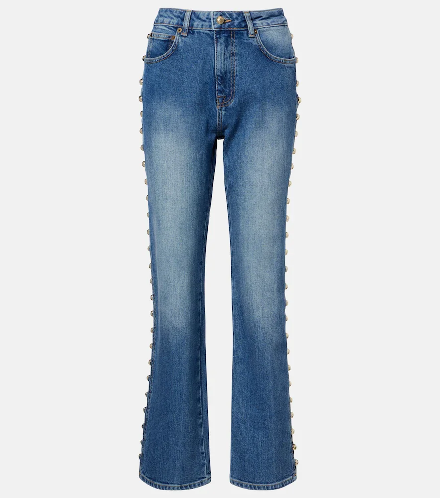 Amelia studded straight jeans