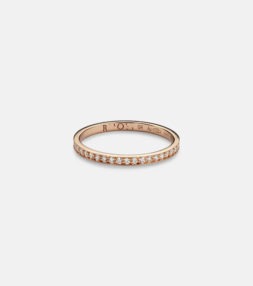 Anillo de novia de oro rosa de 18 ct con diamantes