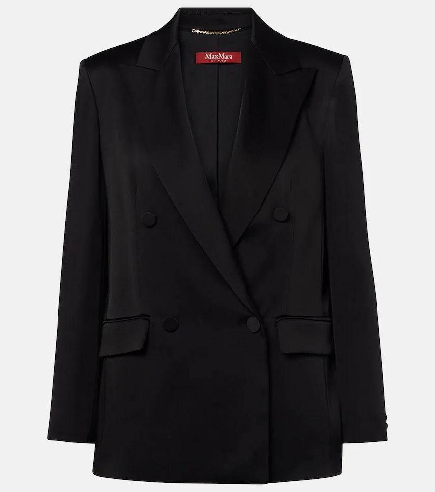 Arca double-breasted satin blazer