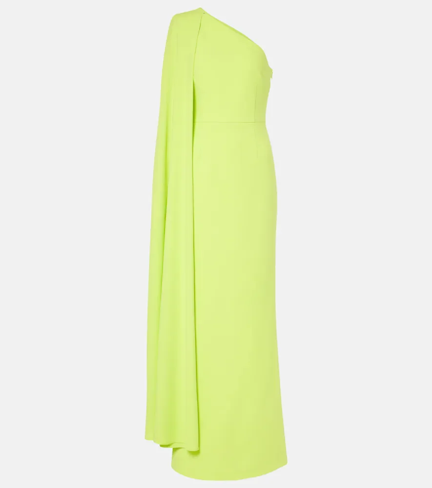 Aria one-shoulder crÃªpe gown