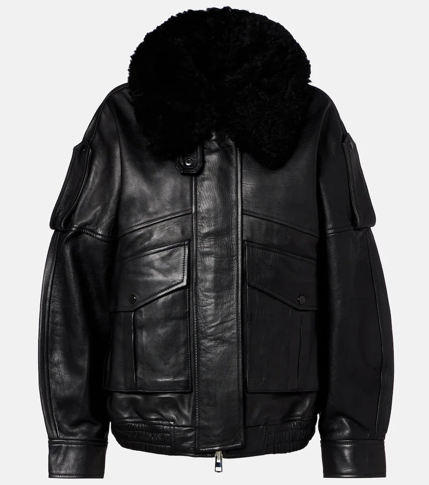 Avril oversized leather jacket