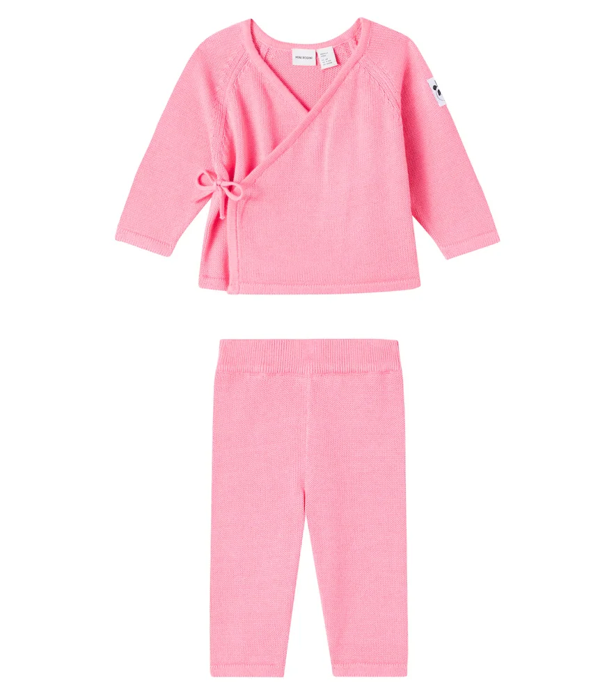 Baby cotton cardigan and pants set
