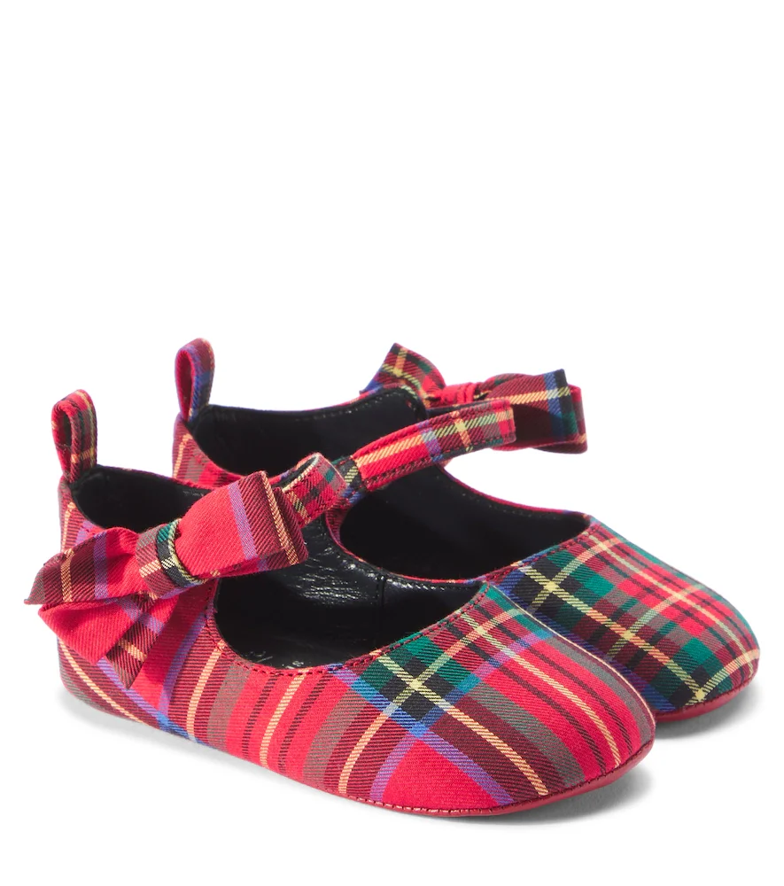 Baby Lou Babe checked Mary Jane flats
