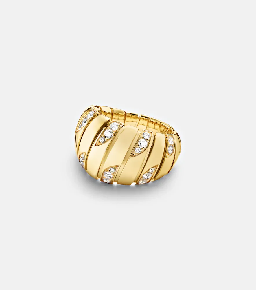 Bague Bvlgar Tubogas en or 18 ct et diamants