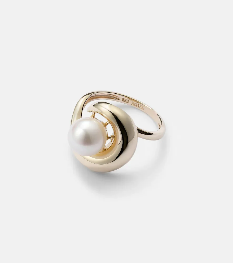 Bague Pearl Curl en or 14 ct et perle d'eau douce