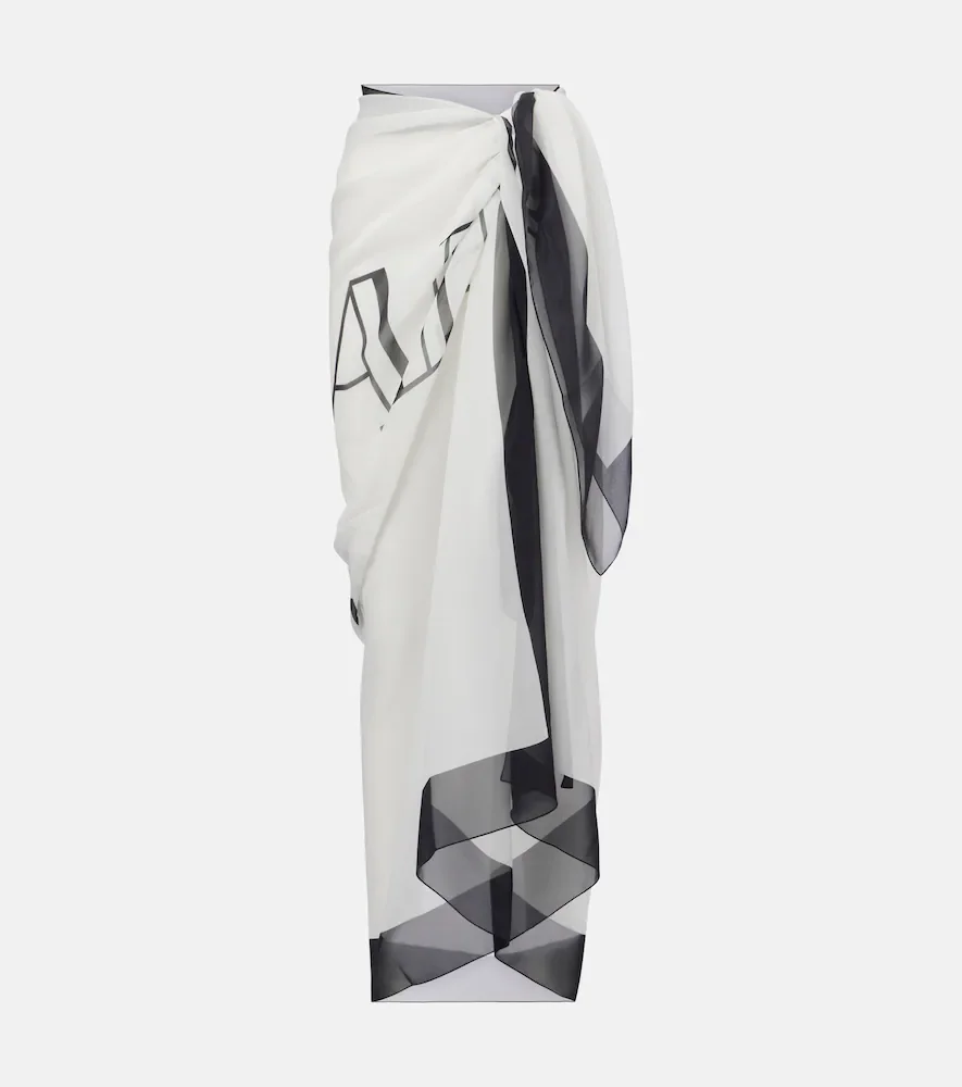 Balmain Couture silk beach cover-up
