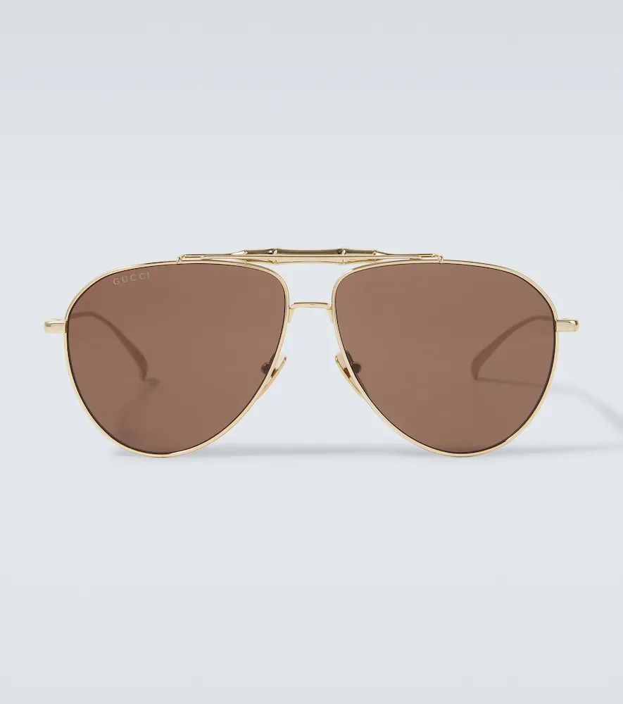 Bamboo aviator sunglasses