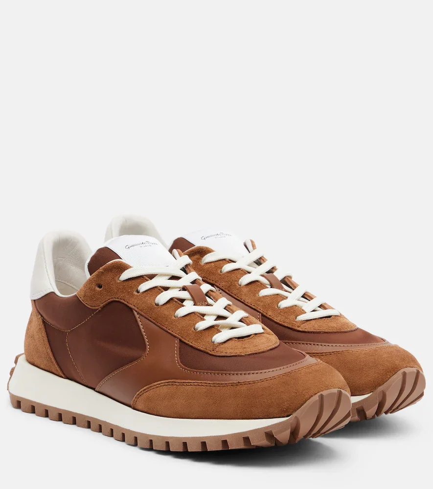 Baskets Gravel en cuir et daim