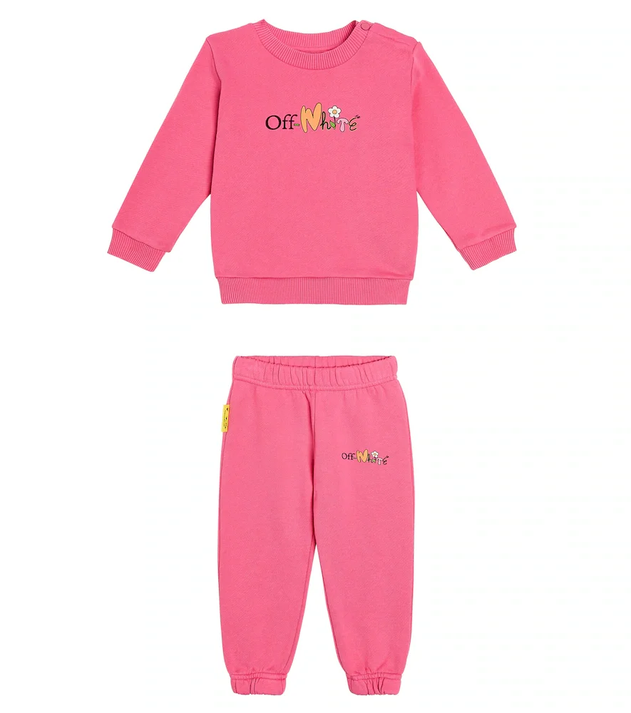 Bébé Ensemble de survêtement Funny Flowers en coton à imprimé