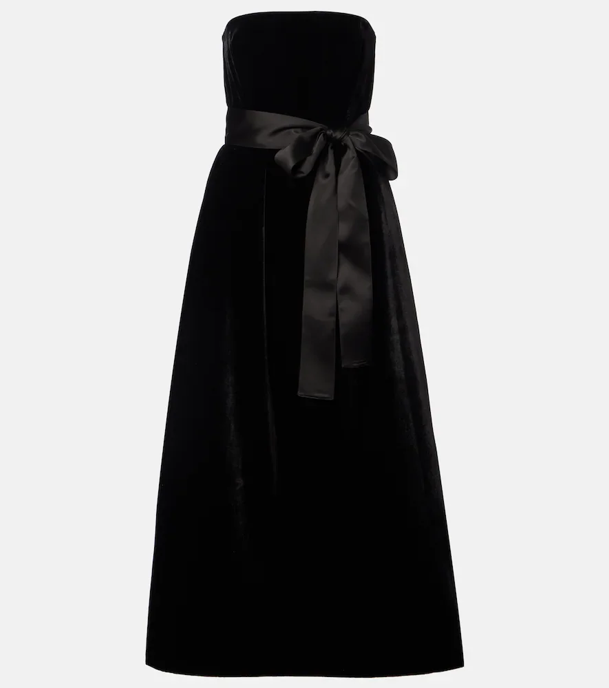 Belted velvet gown
