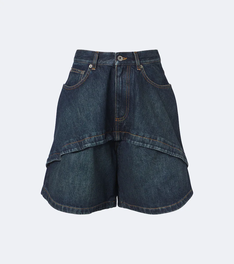 Bermuda en denim à finition délavée
