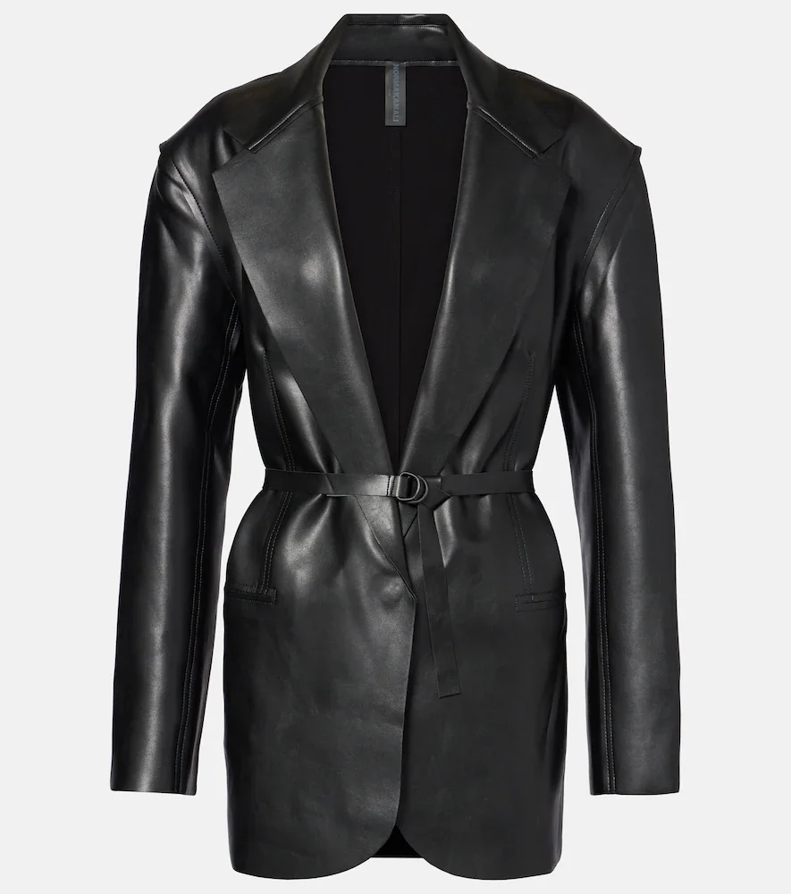 Blazer oversized de piel sintética