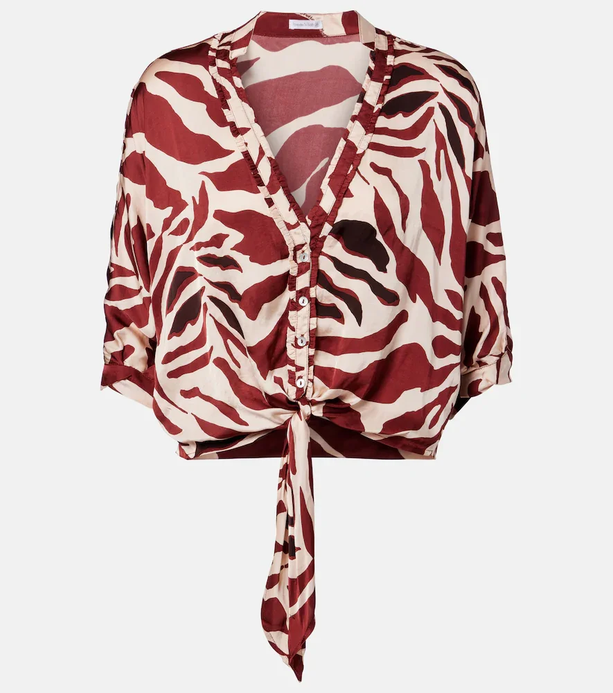 Blusa Azia de satén estampada