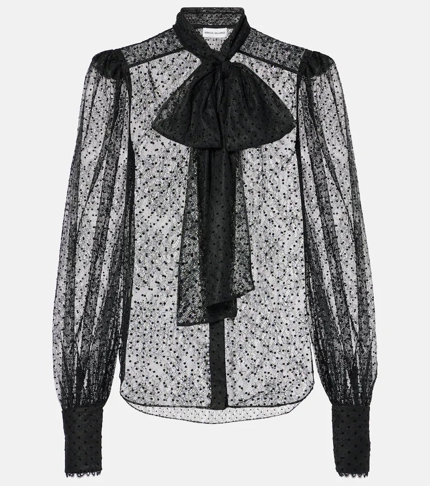 Blusa Ethel de encaje con lazada