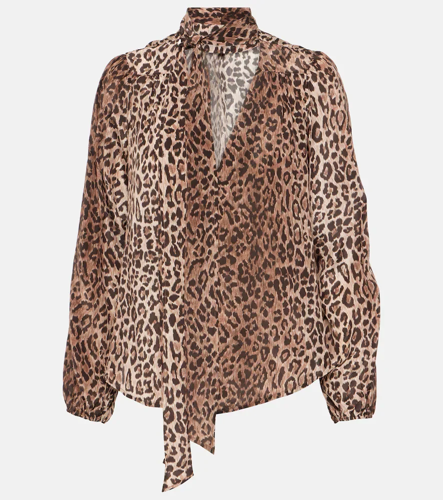 Blusa Moss de seda estampada