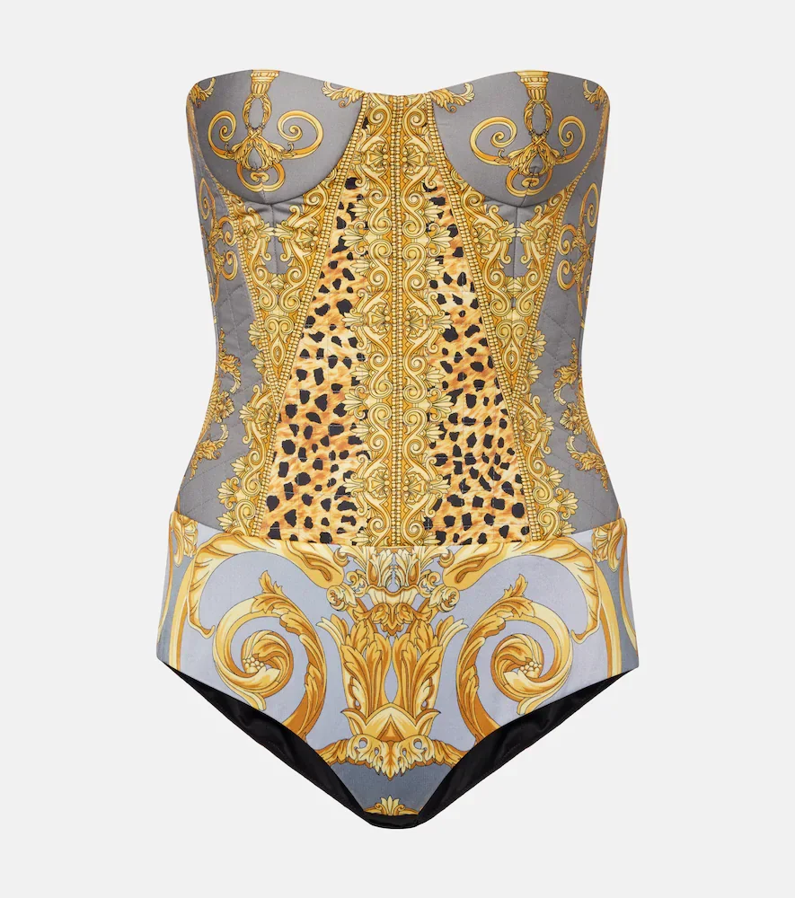 Body corset imprimé en coton
