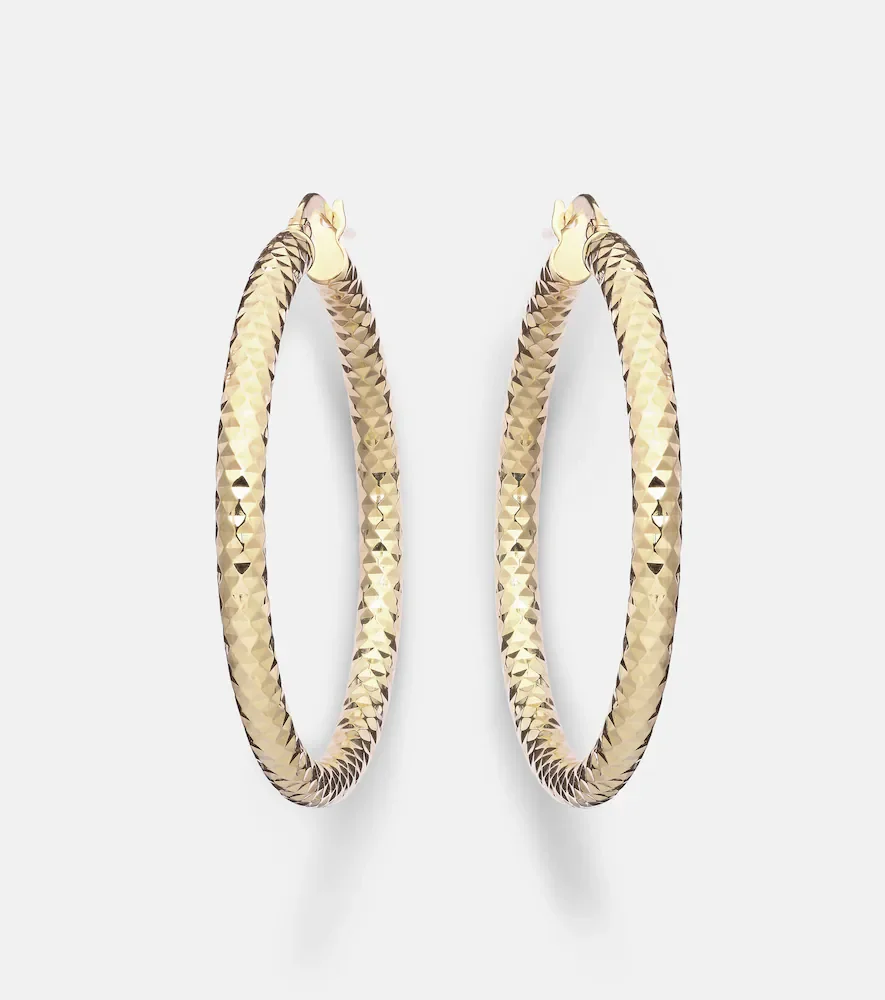 Bold Sparkle Medium 14kt gold hoop earrings