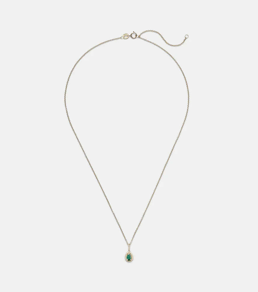 Bonbon 14kt gold pendant necklace with emerald
