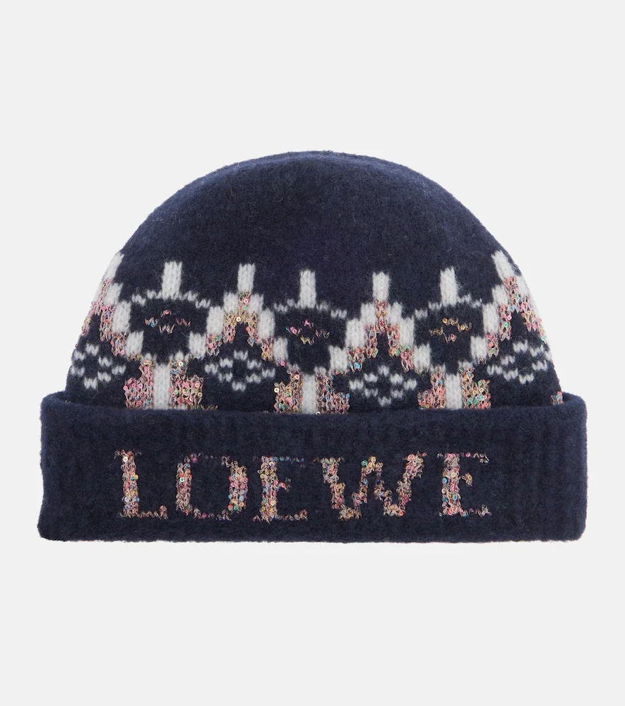 Bonnet en laine mélangée à sequins
