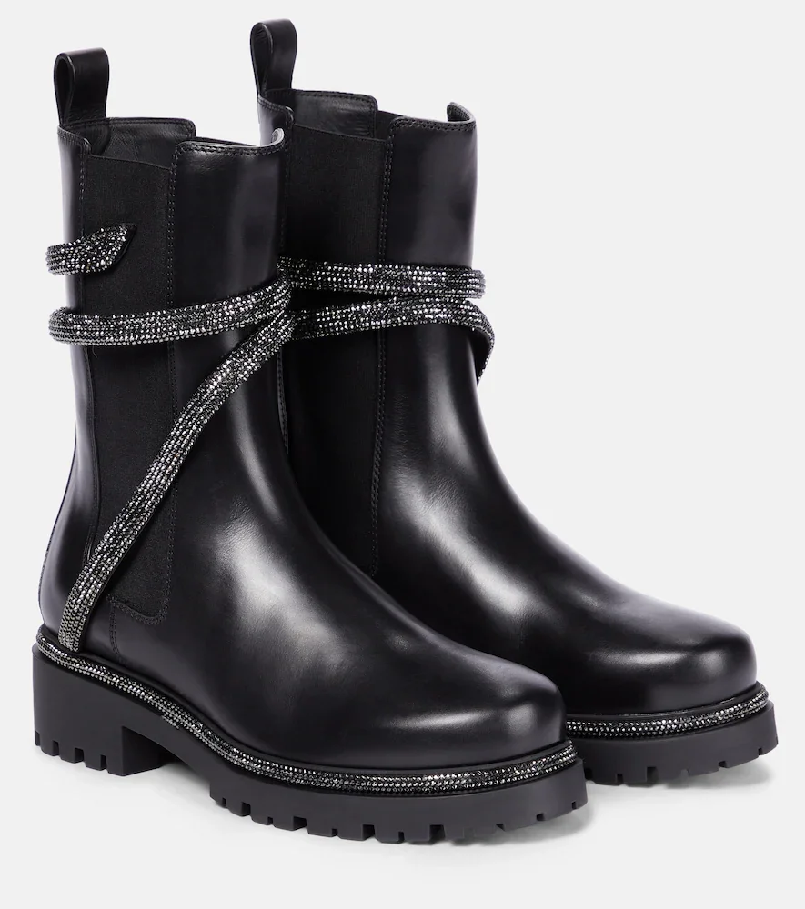 Botas Chelsea Cleo de piel con adornos