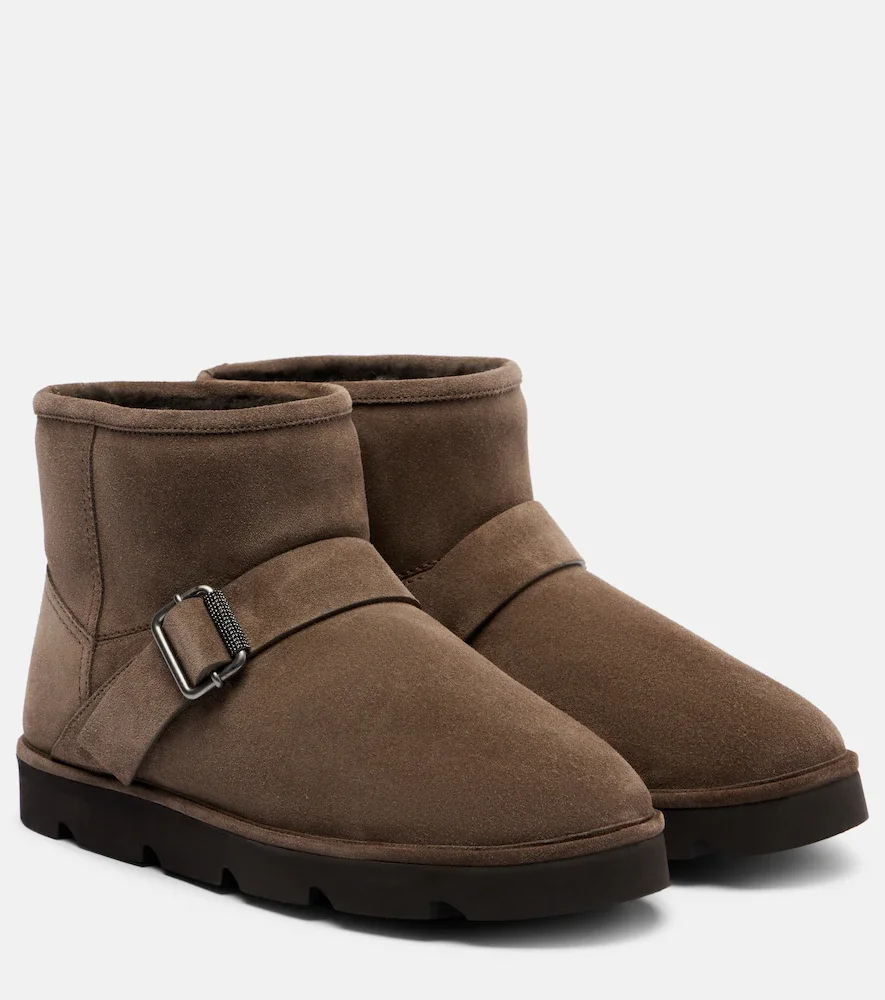 Botines de ante con forro de borrego